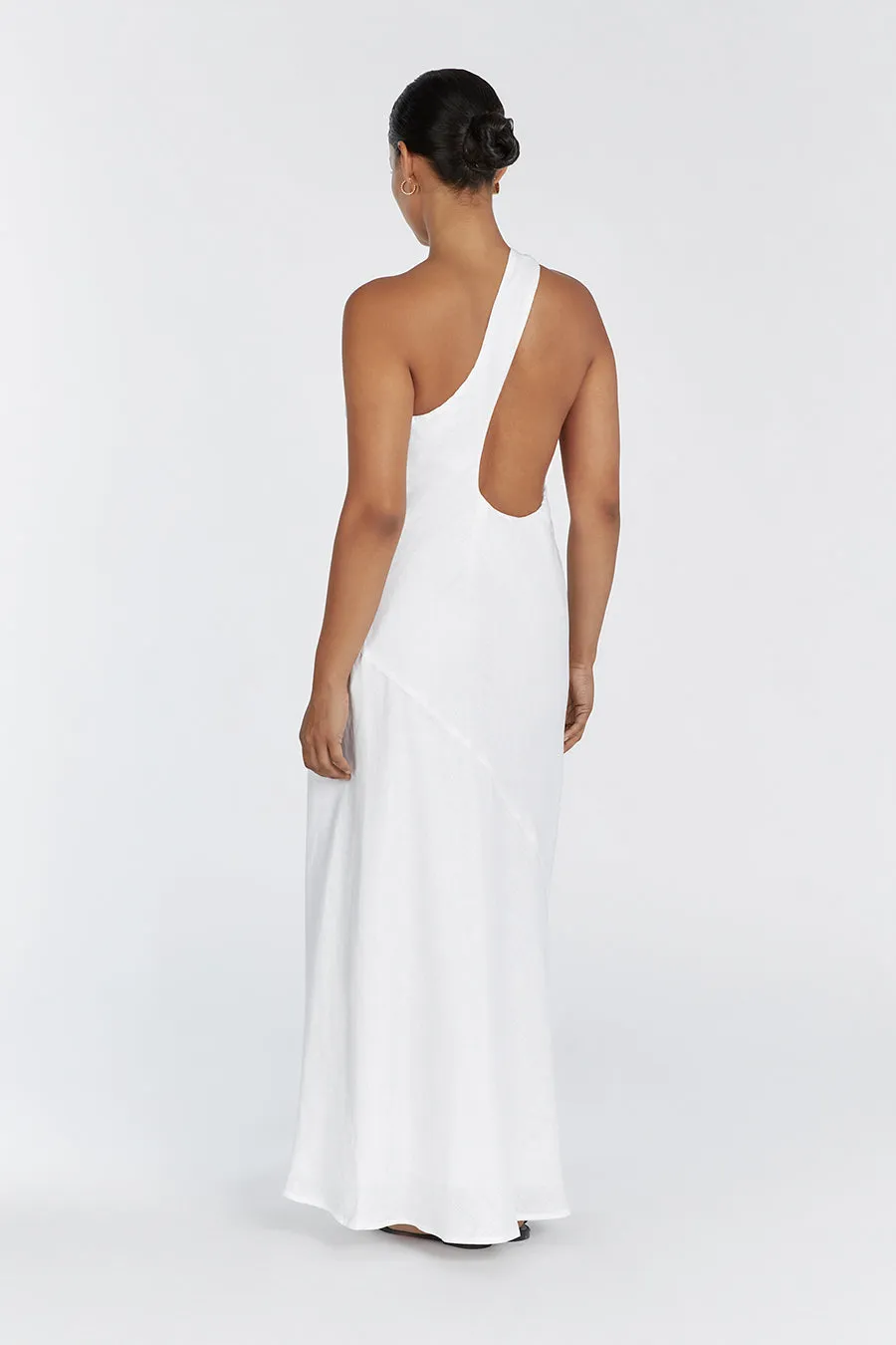 ADDISON WHITE LINEN AYSM MAXI DRESS