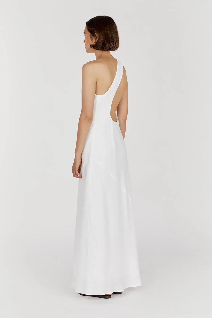 ADDISON WHITE LINEN AYSM MAXI DRESS