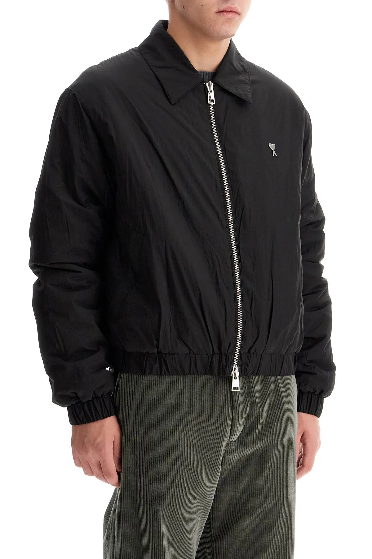 Ami Alexandre Matiussi Crumpled Canvas Bomber Jacket