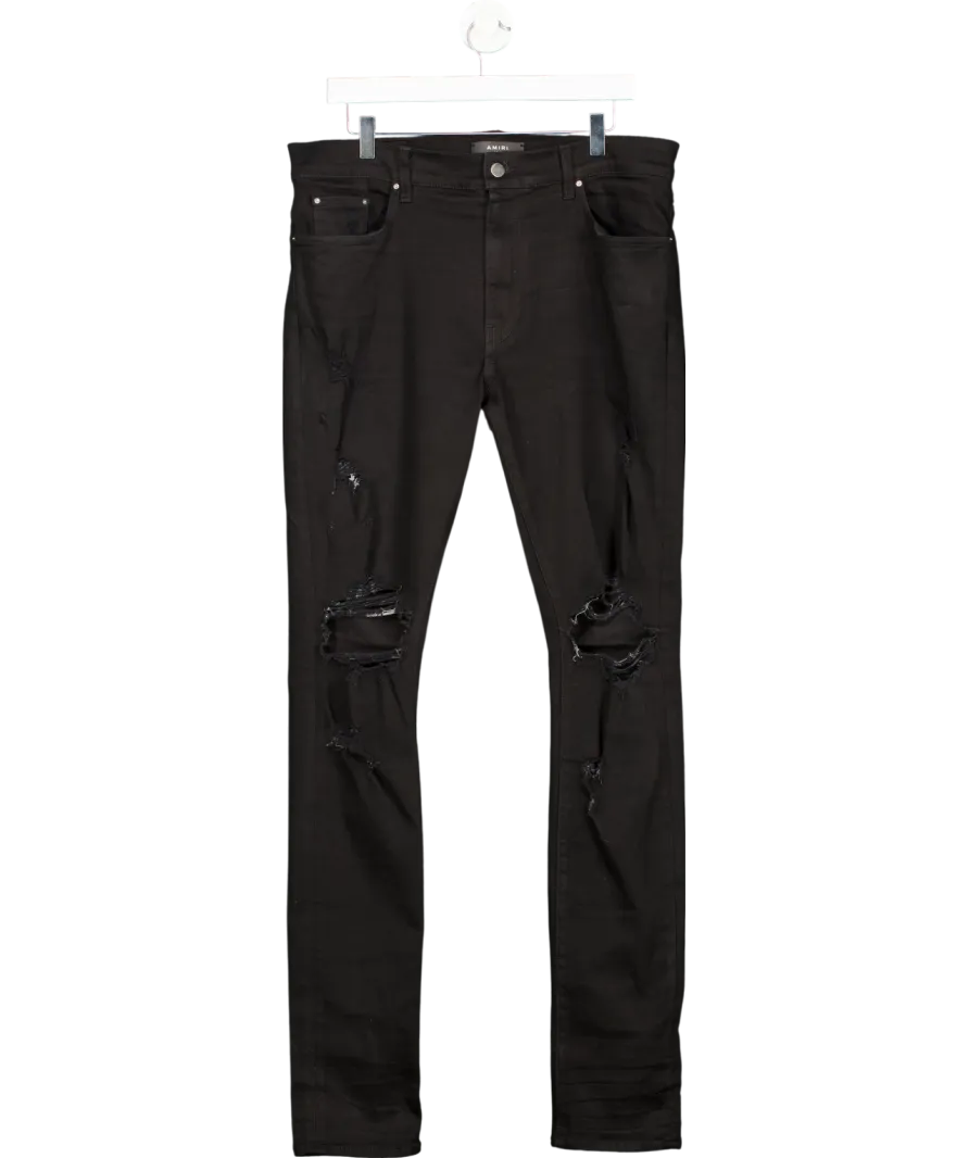 Amiri Black Ripped-detailing Skinny Jeans W36