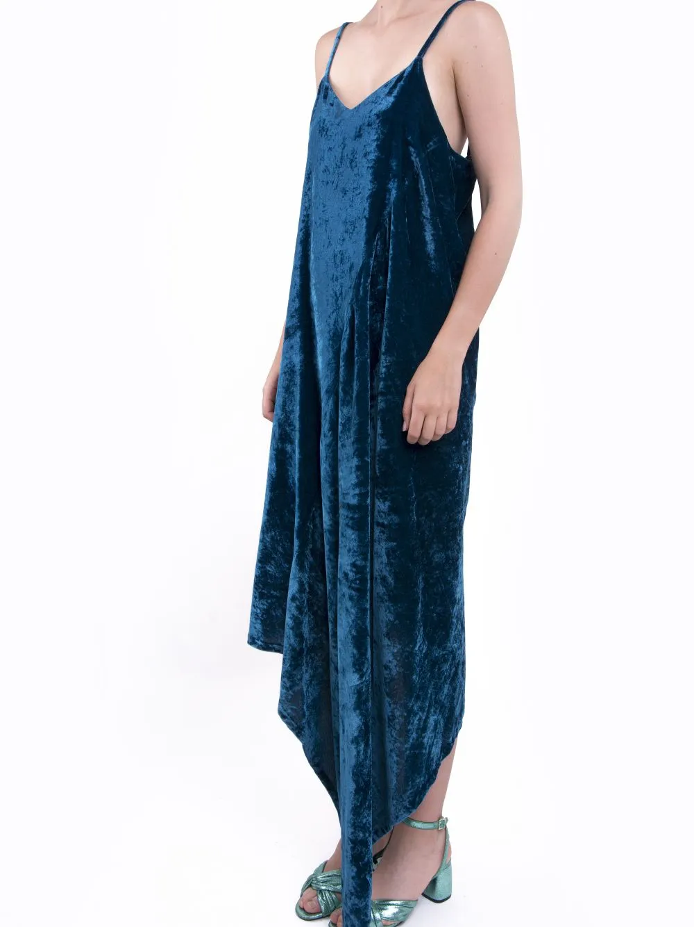 Asymmetric Velvet Dress