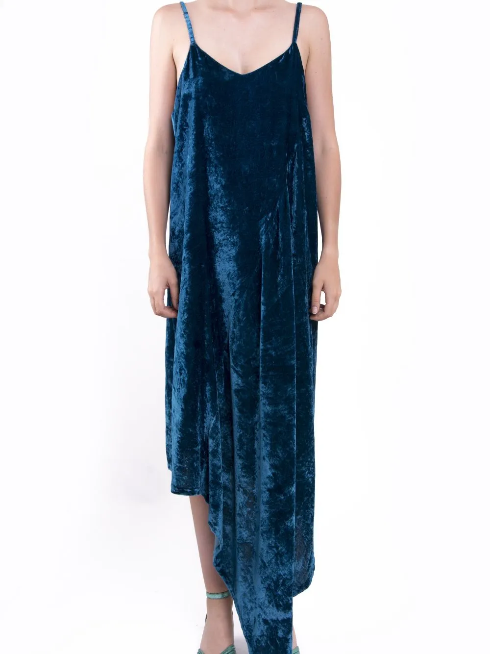 Asymmetric Velvet Dress