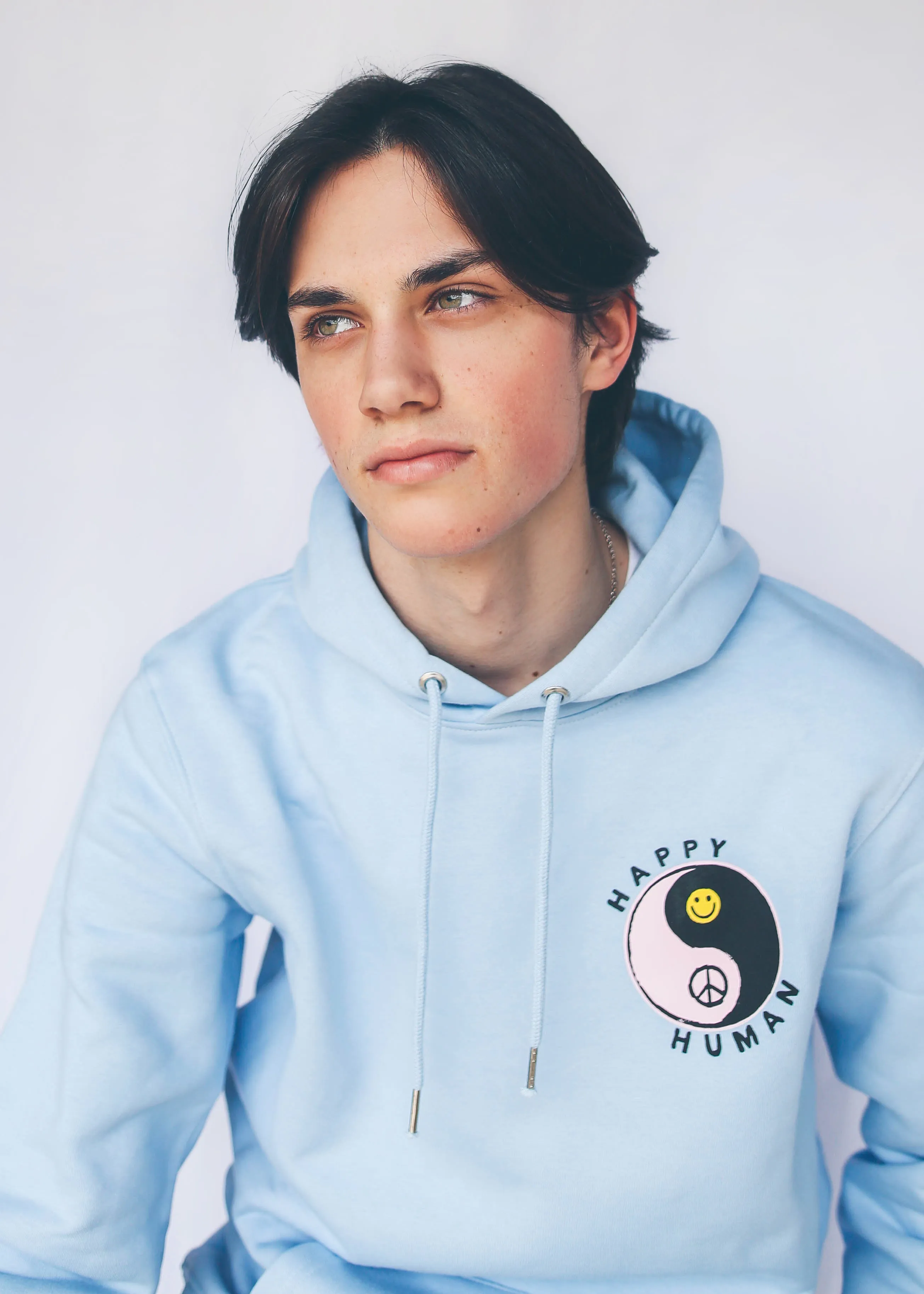 Baby Blue HAPPY HUMAN Hoodie