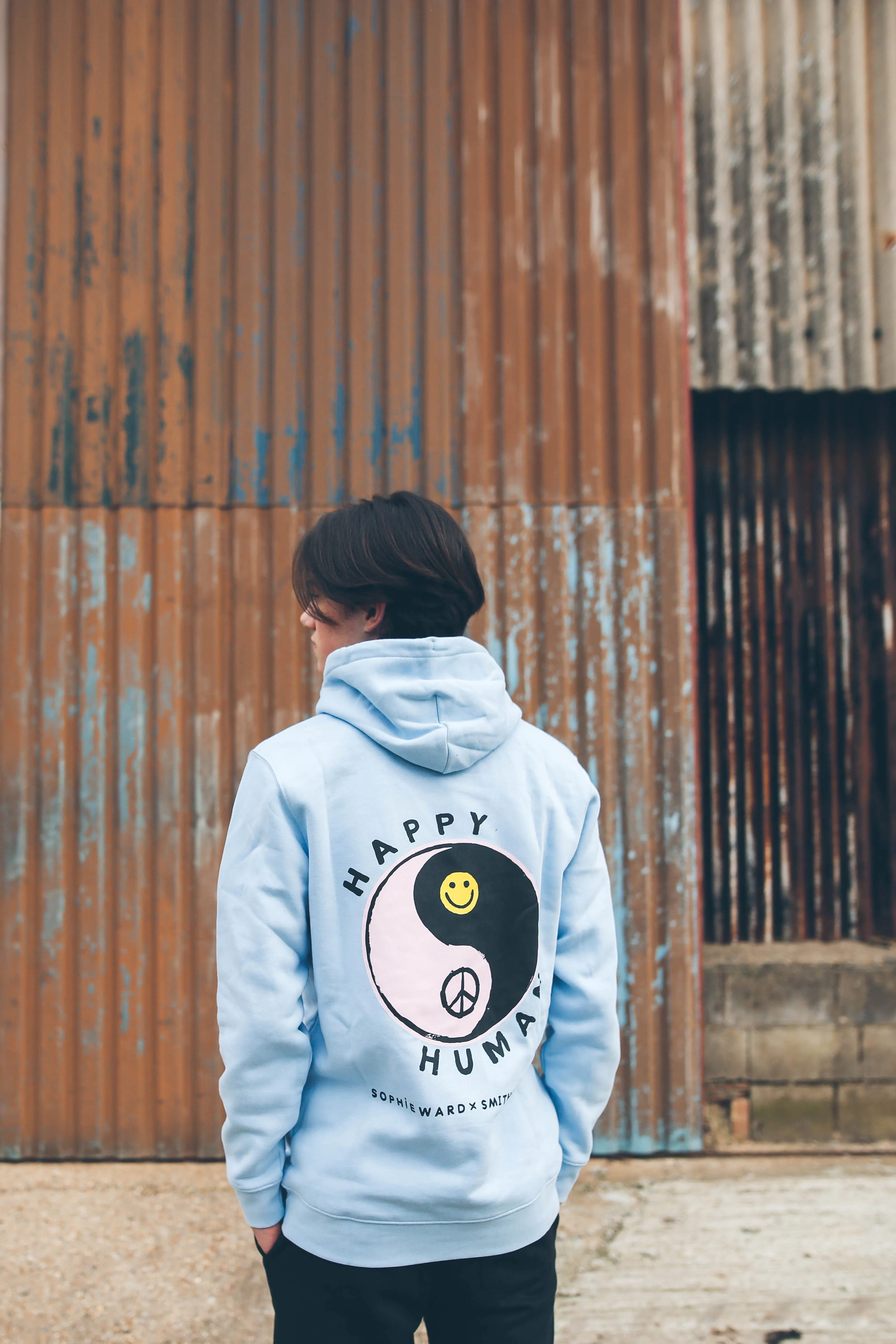 Baby Blue HAPPY HUMAN Hoodie