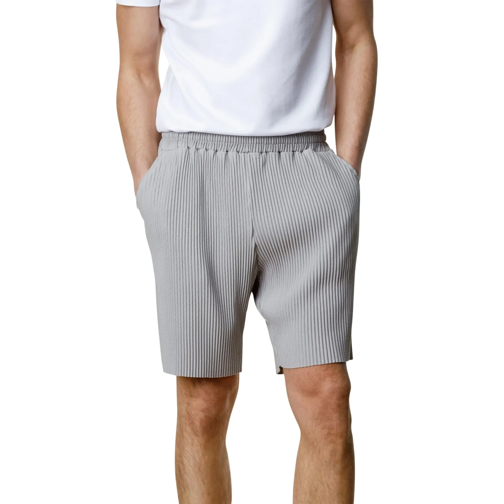 Belier Pleated Light Grey Shorts