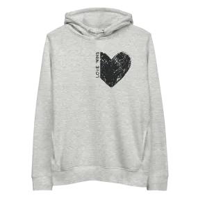 BLACK "LOVE WINS" HEART ORGANIC HOODIE