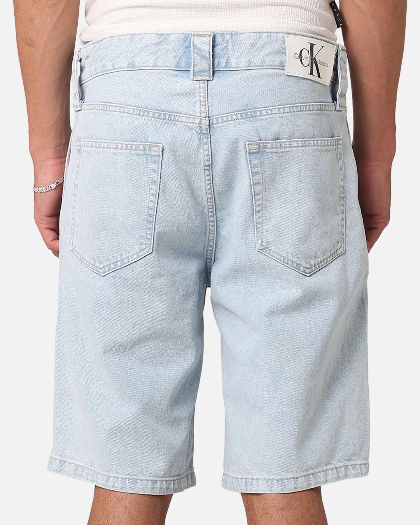 Calvin Klein 90's Loose Pleated Denim Short Light Blue