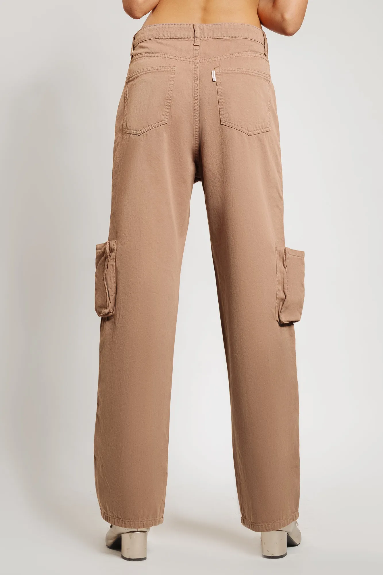 Caramel Brown Denim Utility Cargo