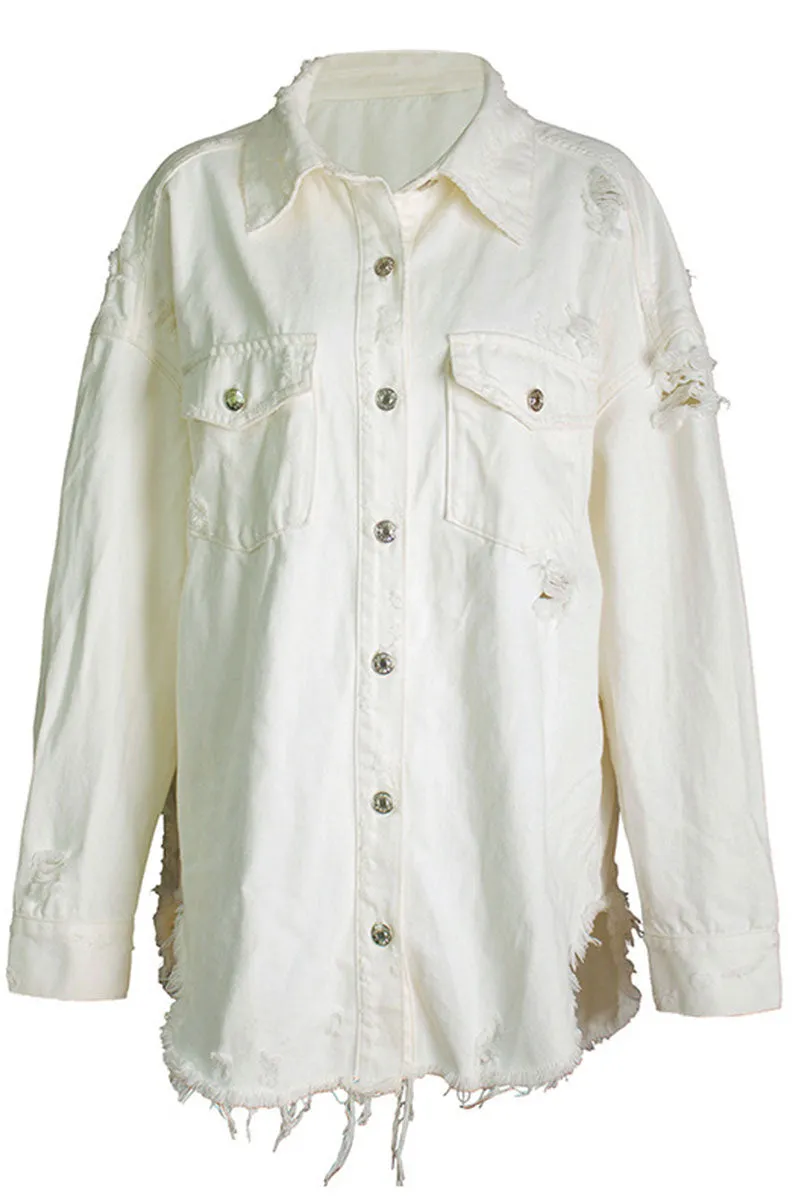 CH0258 Distressed Denim Shirt