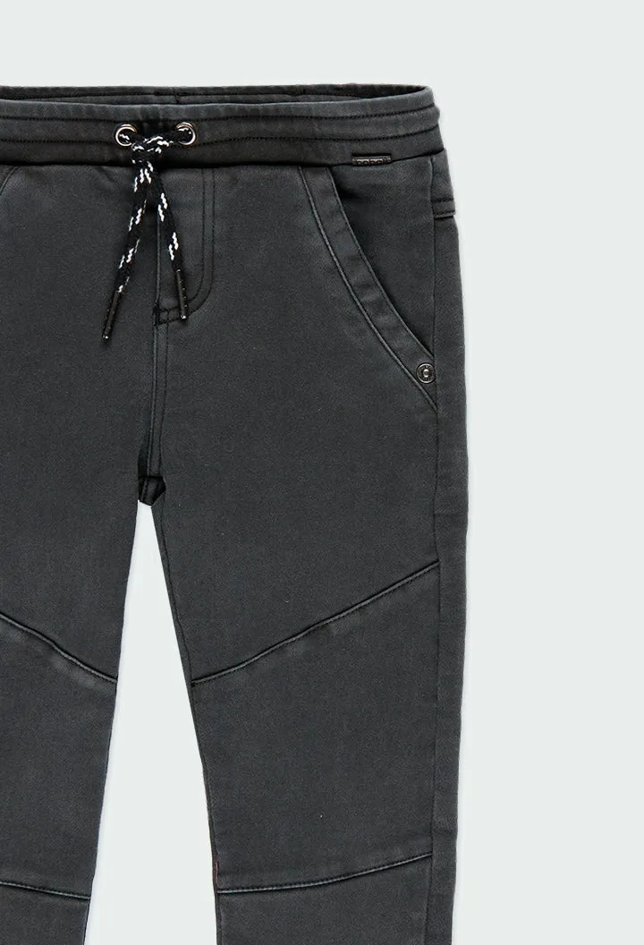 Charcoal Stretchy Denim Joggers