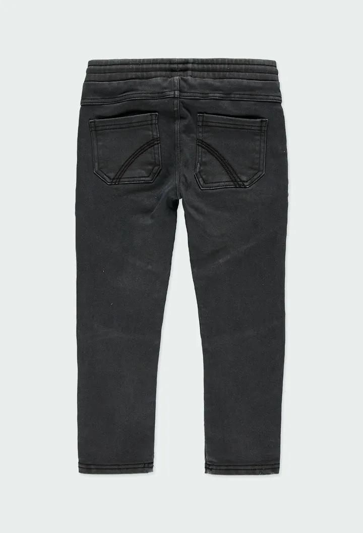 Charcoal Stretchy Denim Joggers