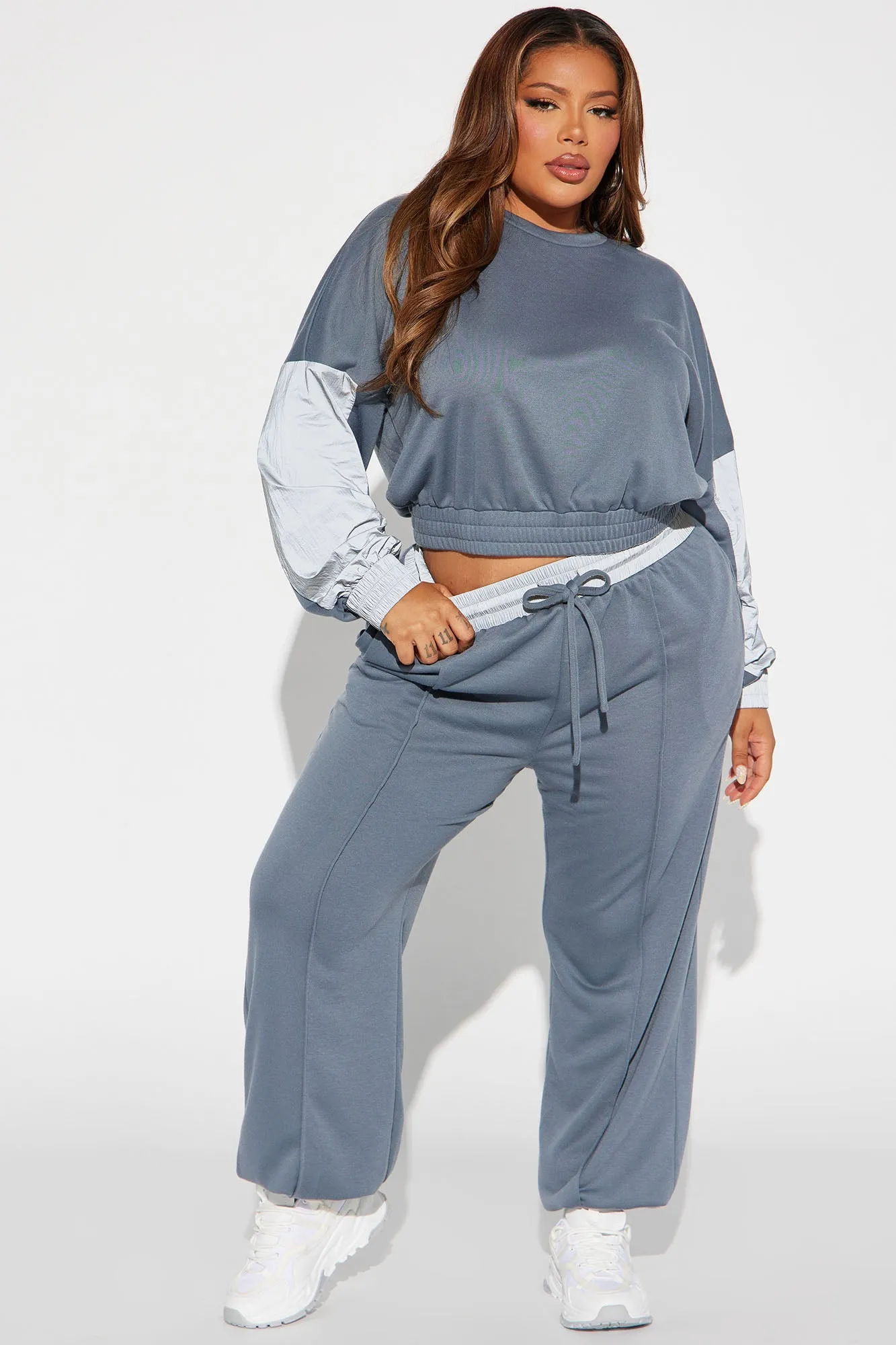 Coreen Reflective Jogger Set - Charcoal