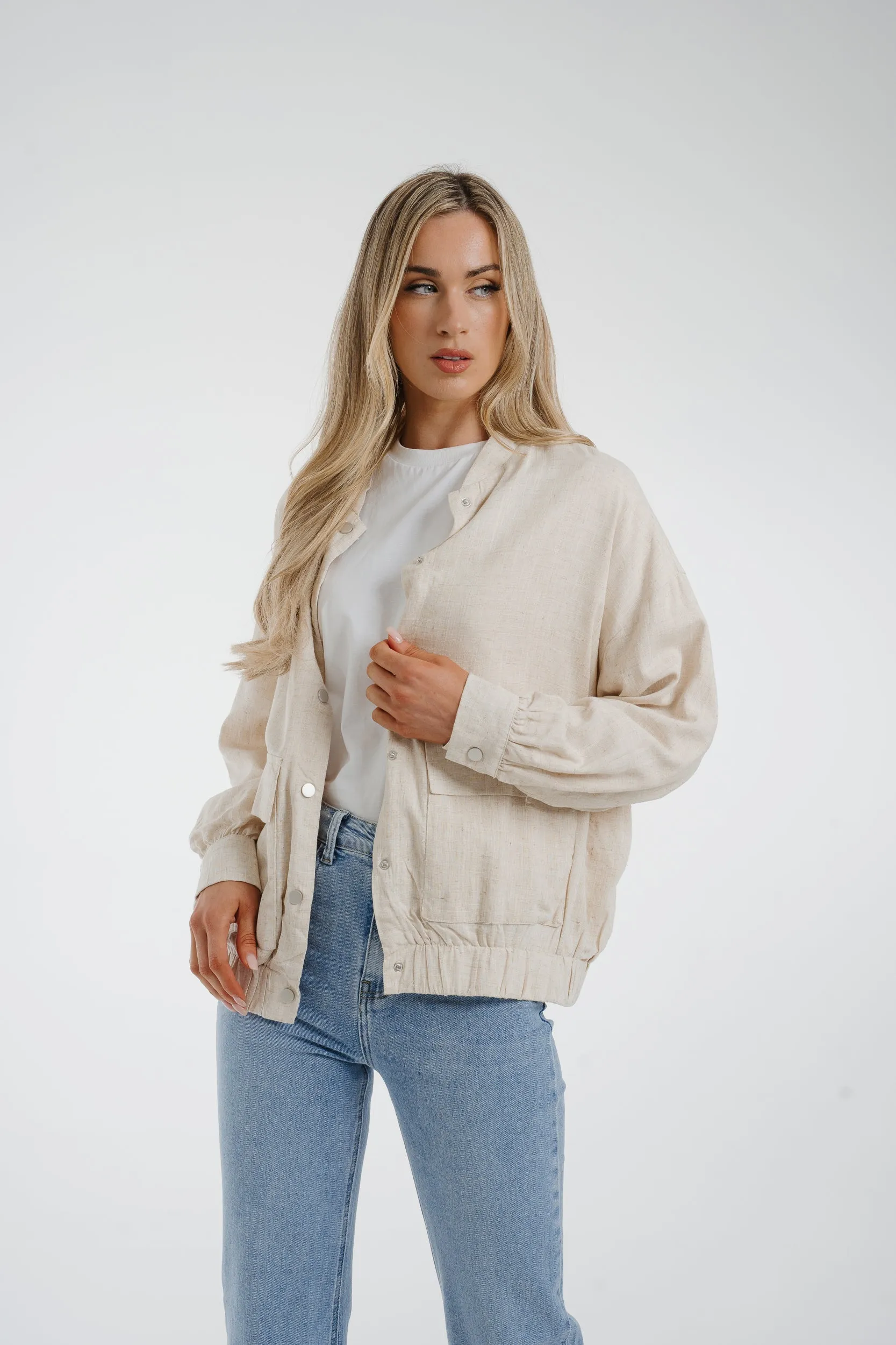 Elsa Linen Mix Jacket In Neutral