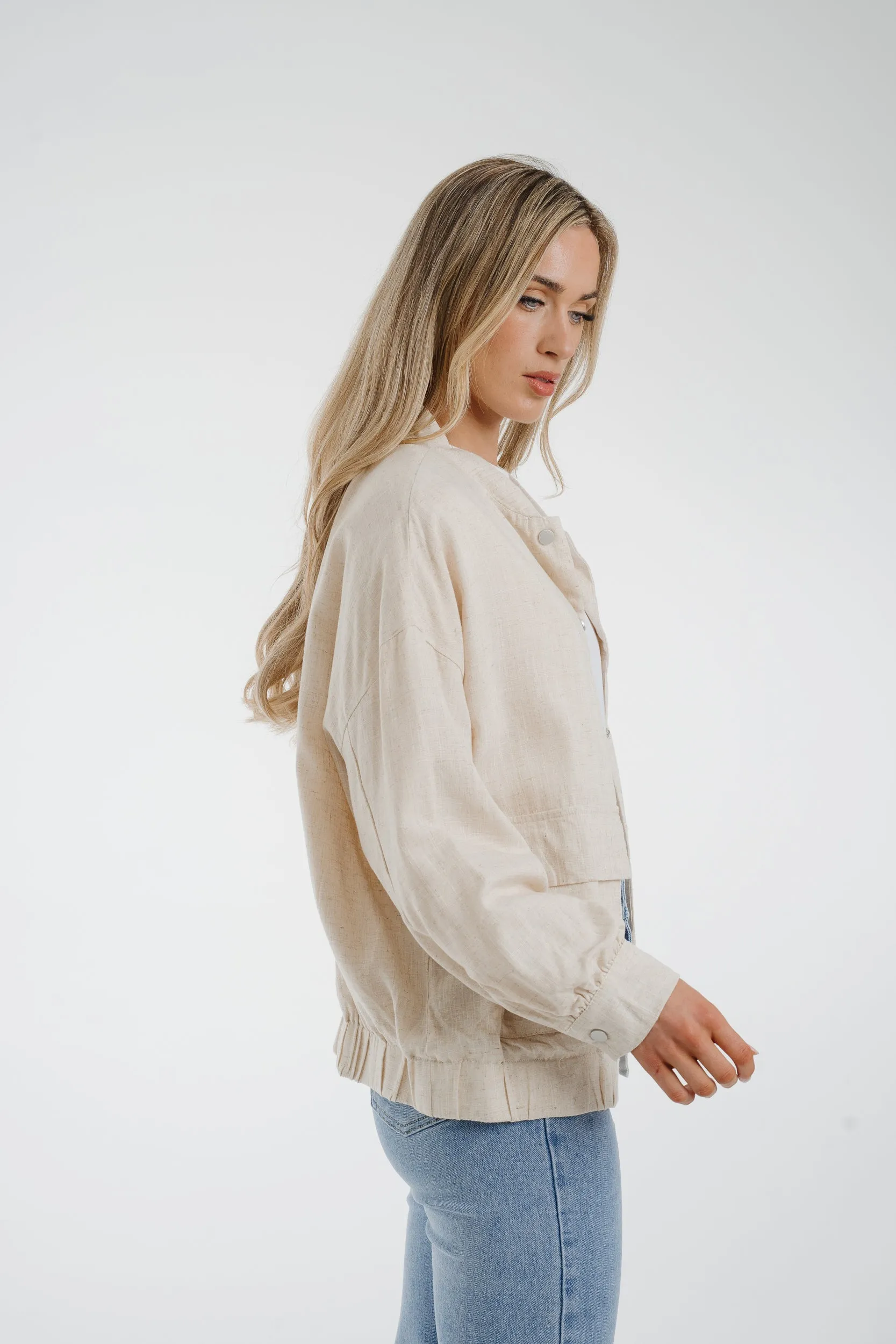 Elsa Linen Mix Jacket In Neutral