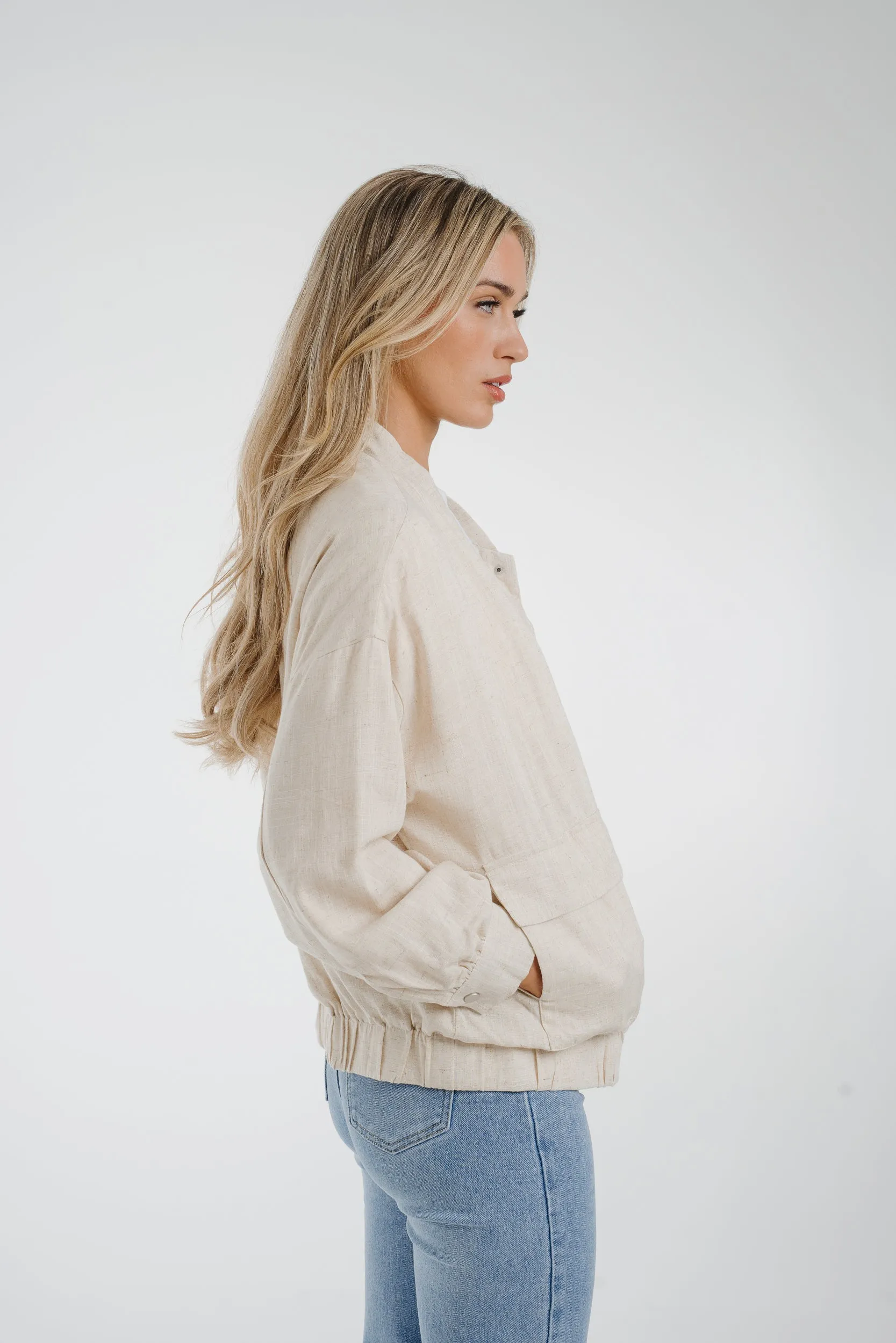 Elsa Linen Mix Jacket In Neutral