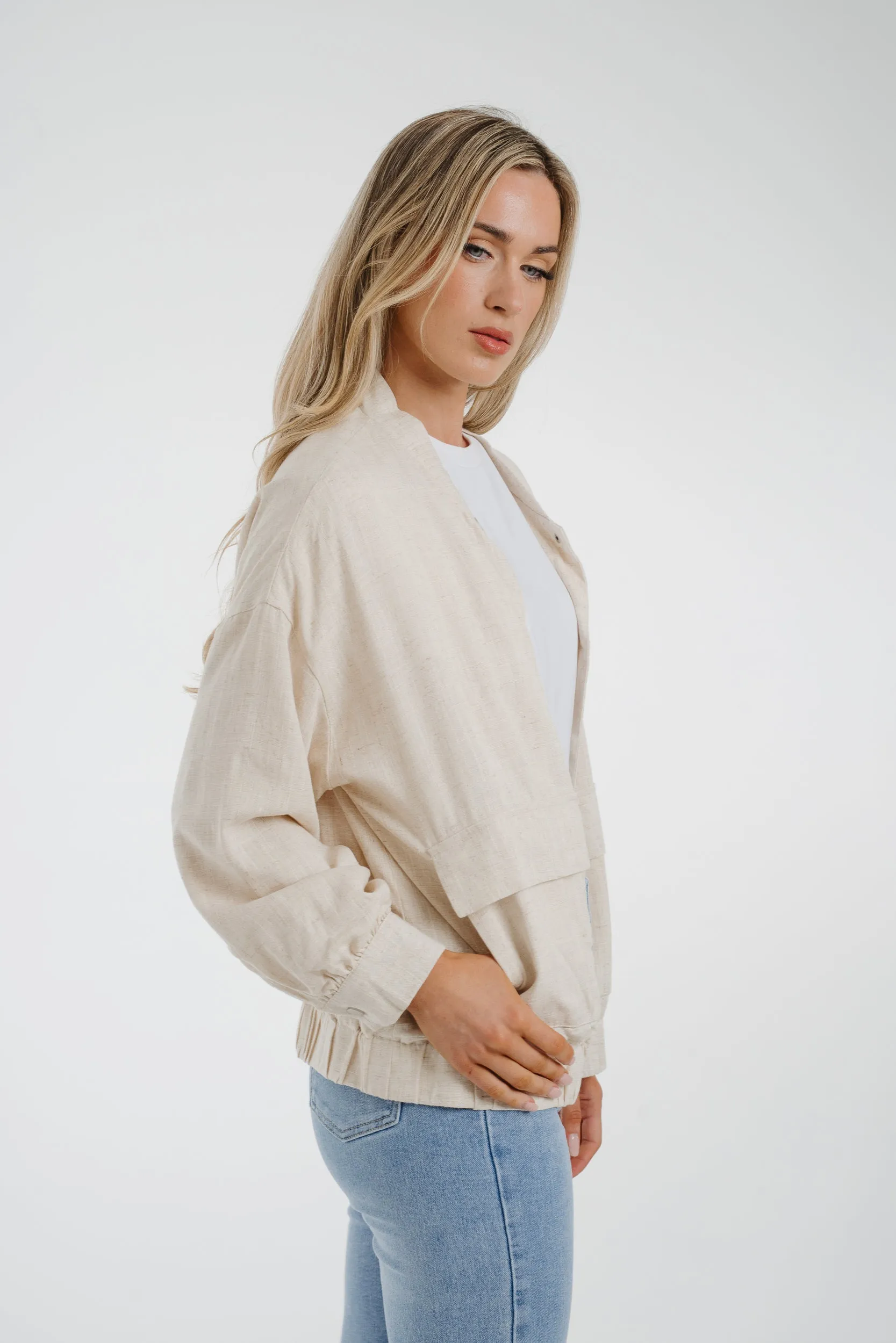 Elsa Linen Mix Jacket In Neutral