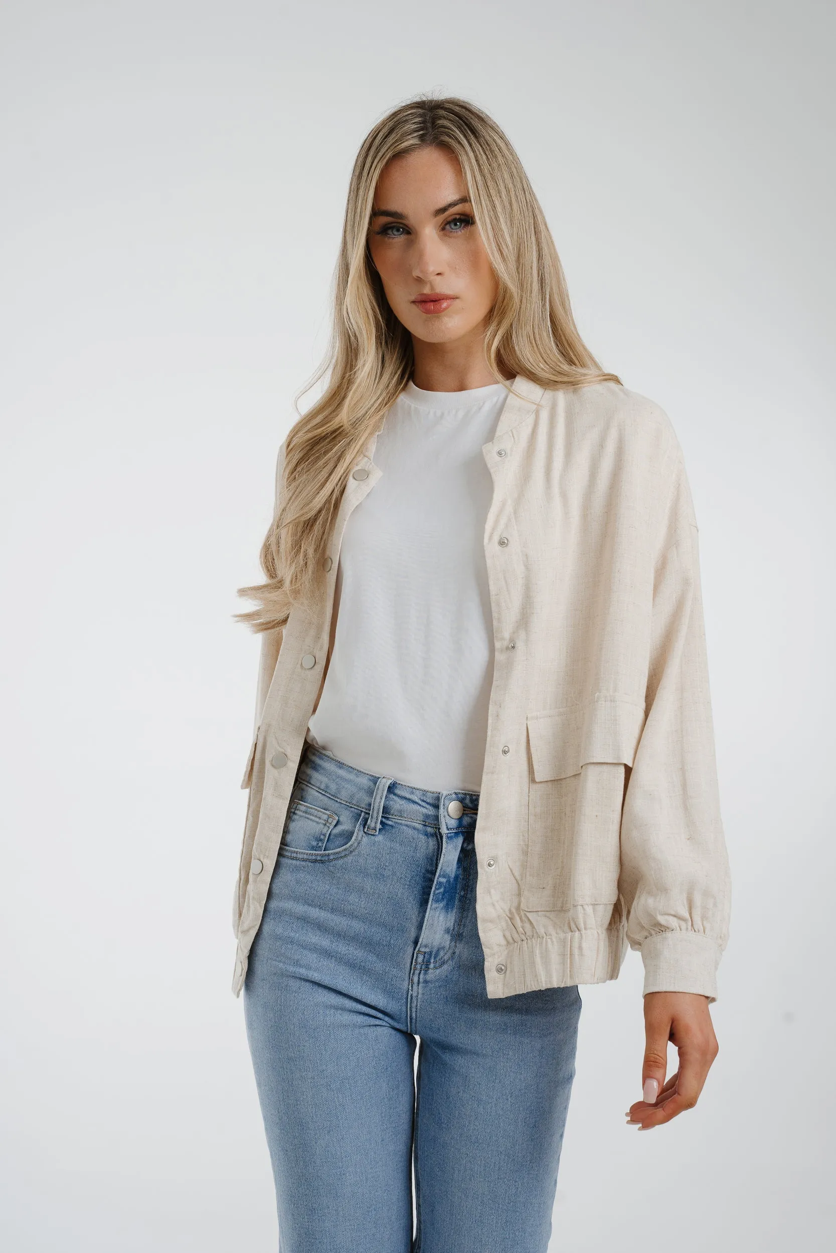 Elsa Linen Mix Jacket In Neutral