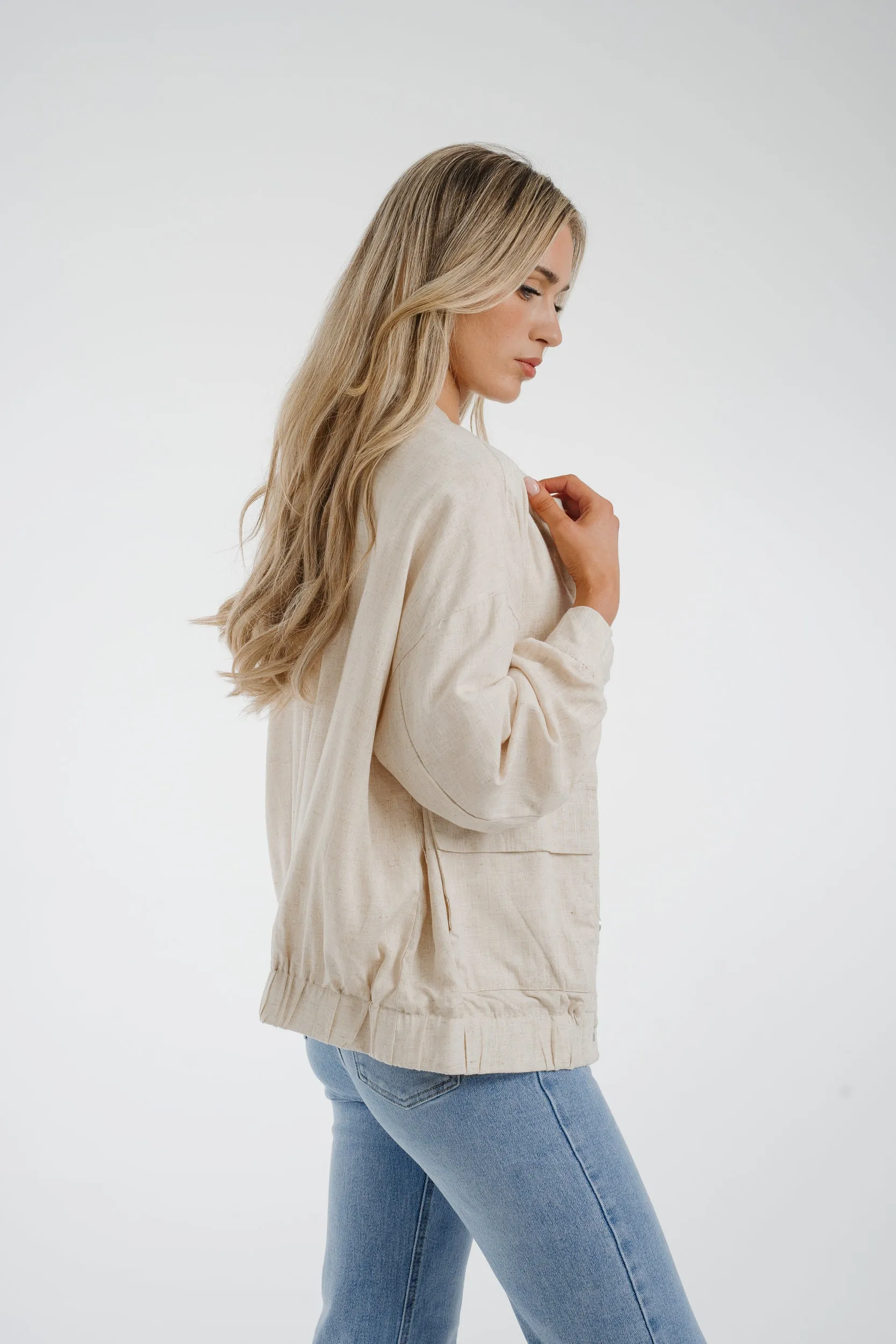 Elsa Linen Mix Jacket In Neutral