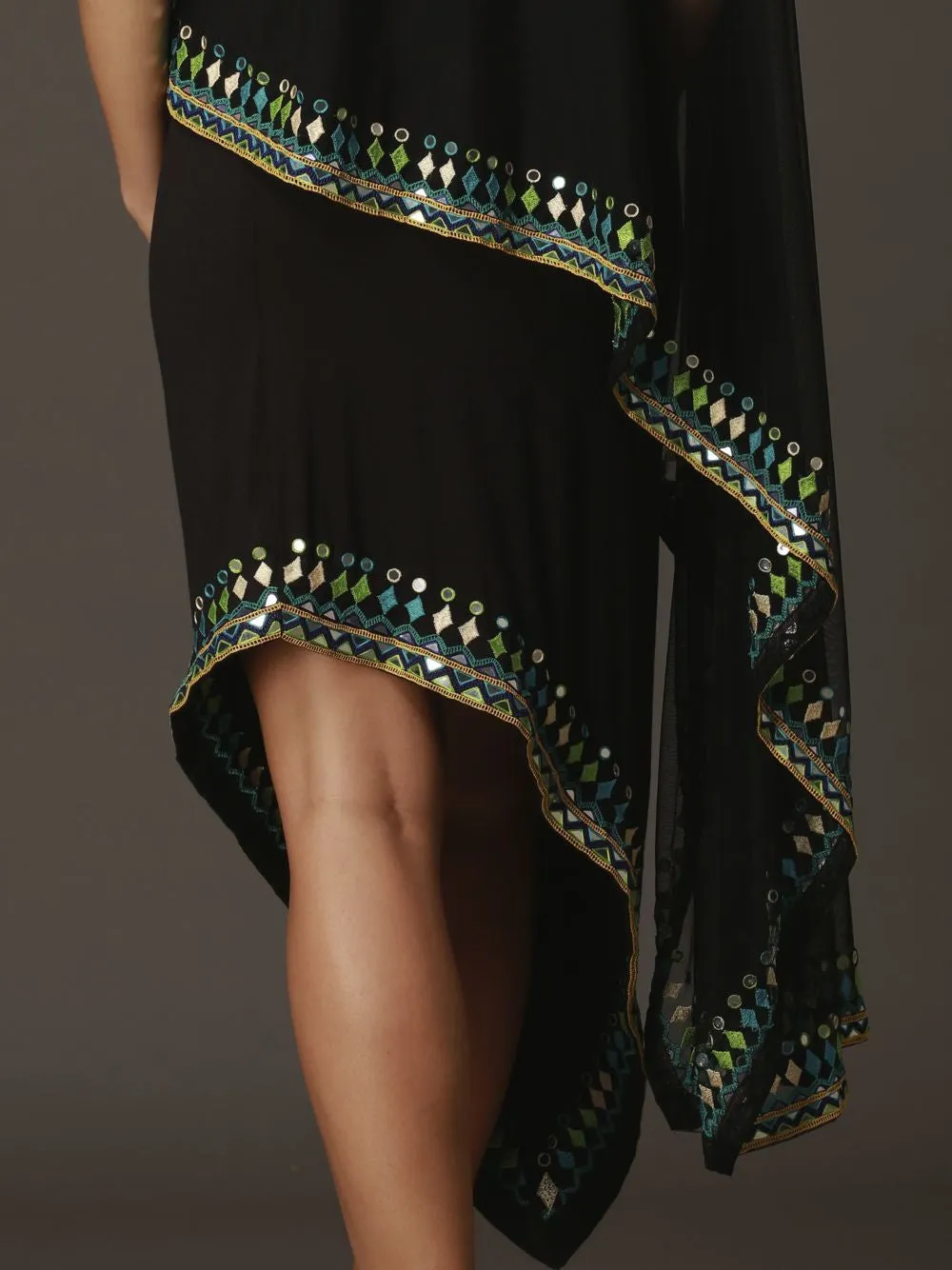 Embroidered Asymmetric Dress