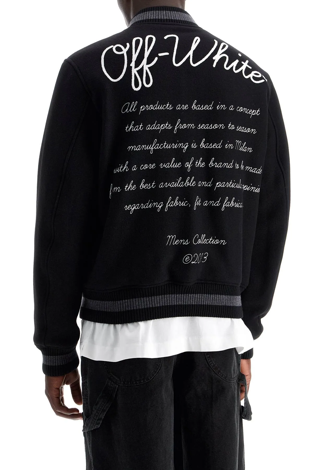 embroidered lettering varsity