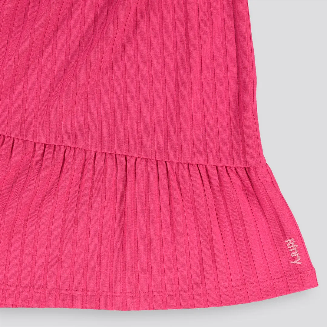 Girls Ribbed  Short Dress _ 153419 _ Pink