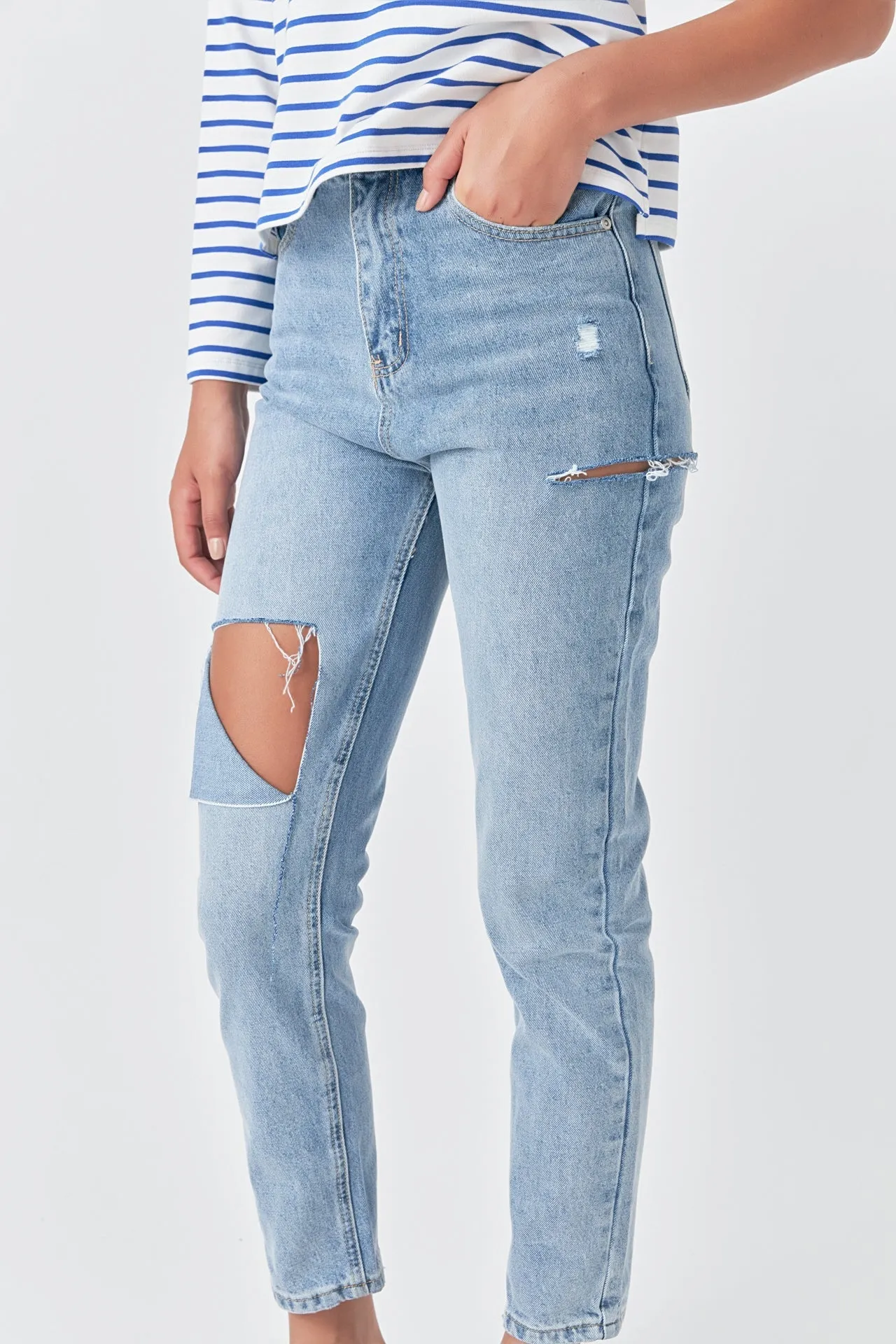 High Waist Ripped Jeans