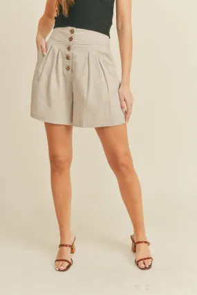 High Waisted Taupe Bermuda Short