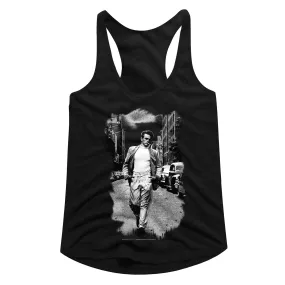 James Dean Street Walk B&W Women's Racerback