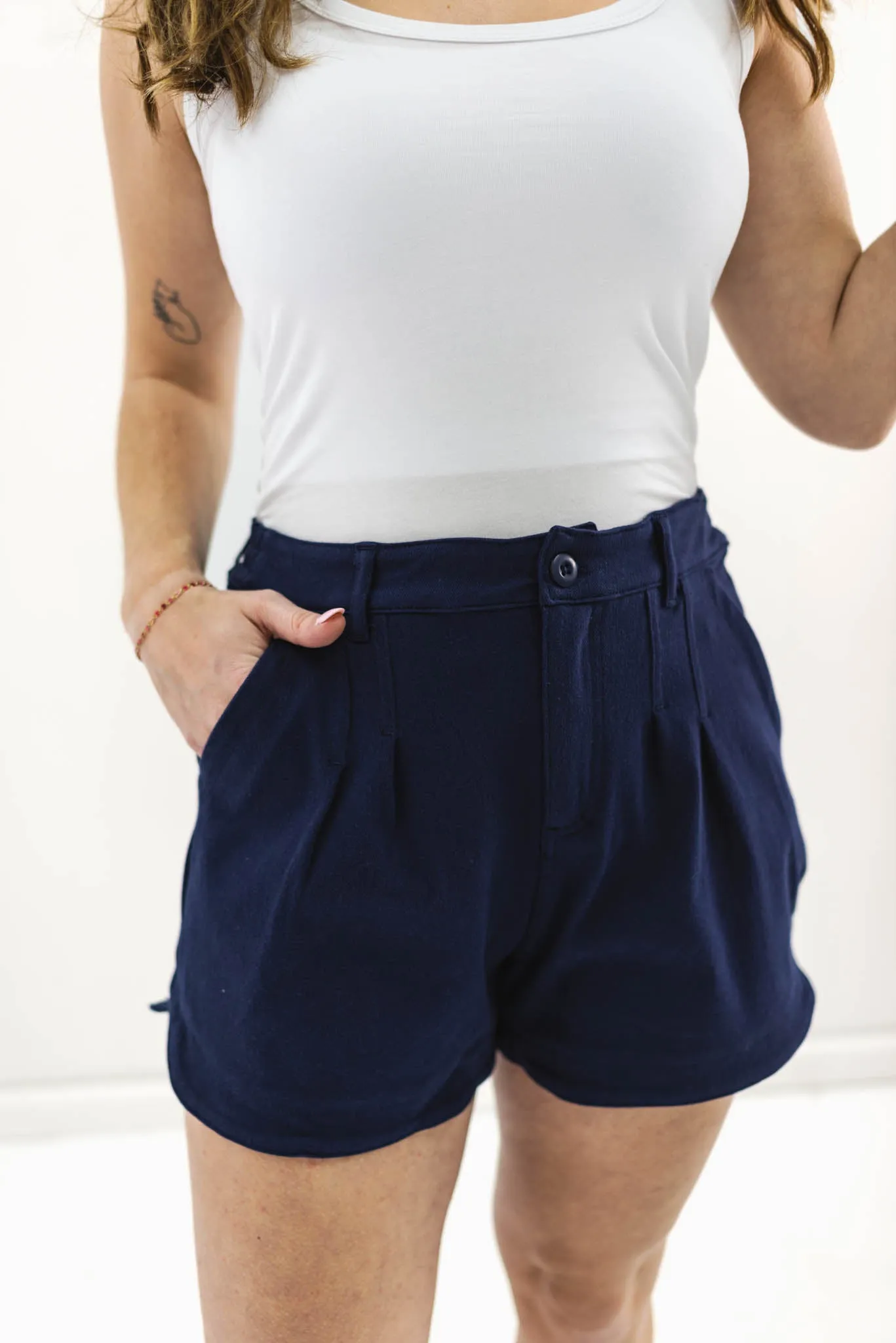 Kianna Pleated Twill Pant Shorts