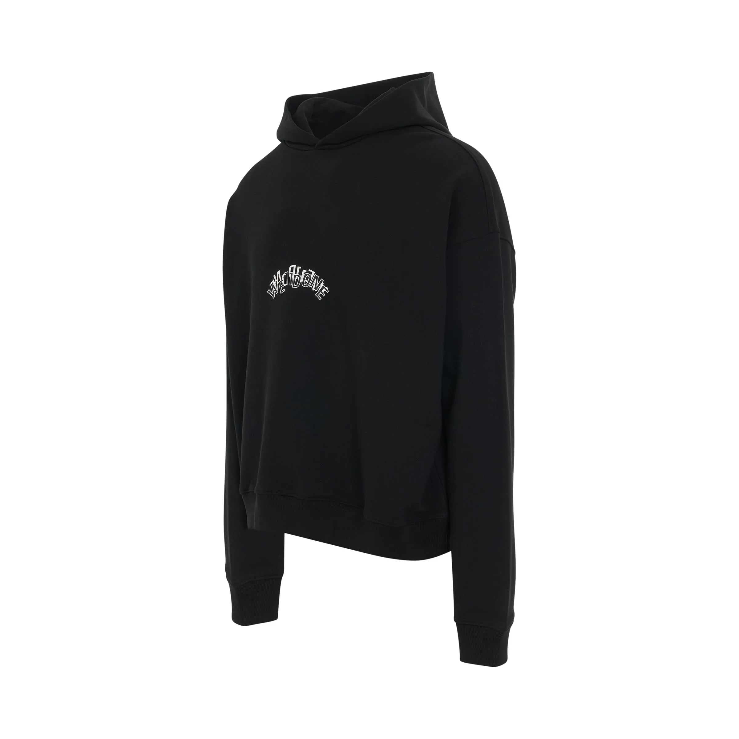 Layered Logo Hoodie in Black