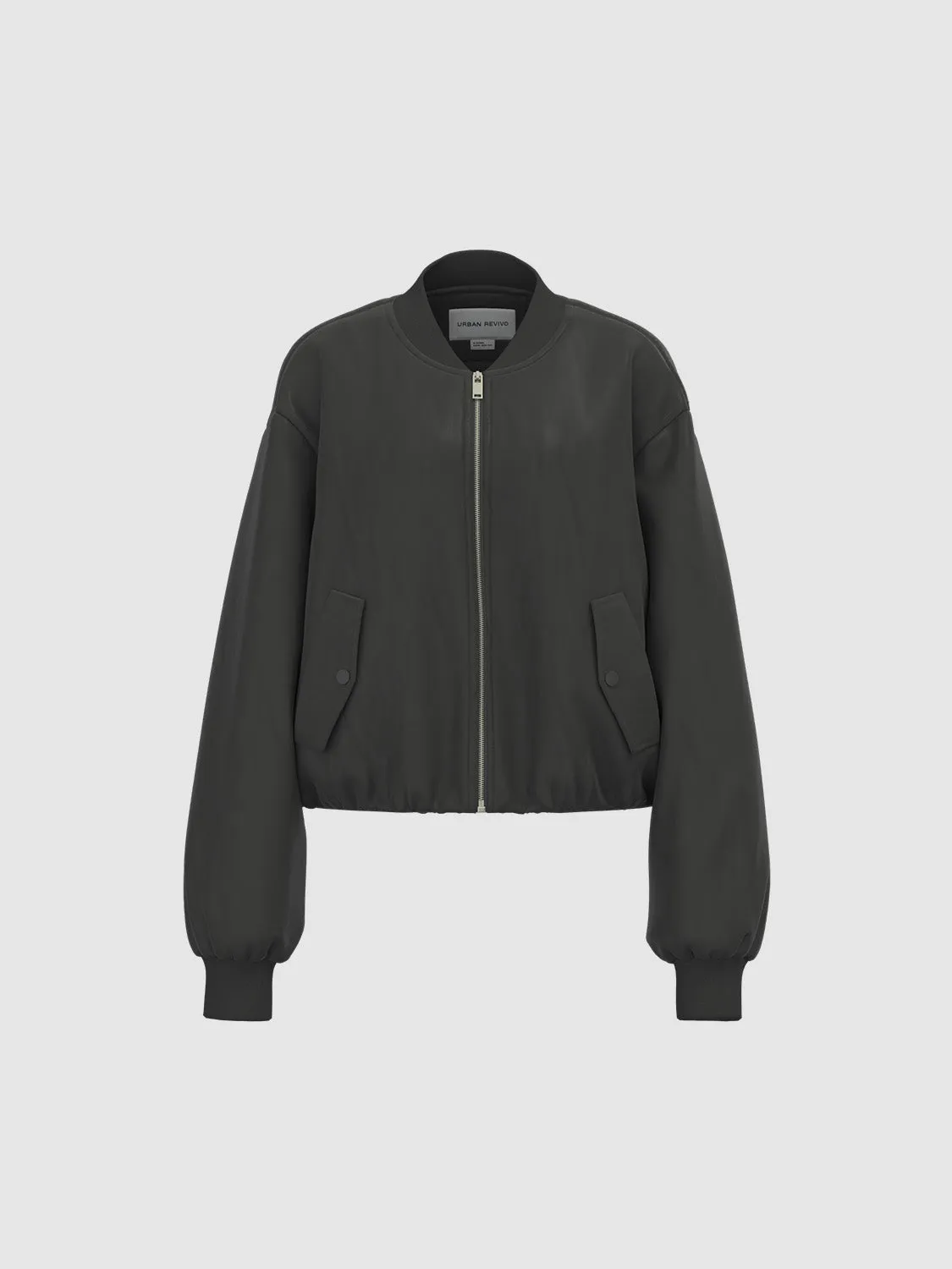 Loose Zipper Front Bomber Jackets