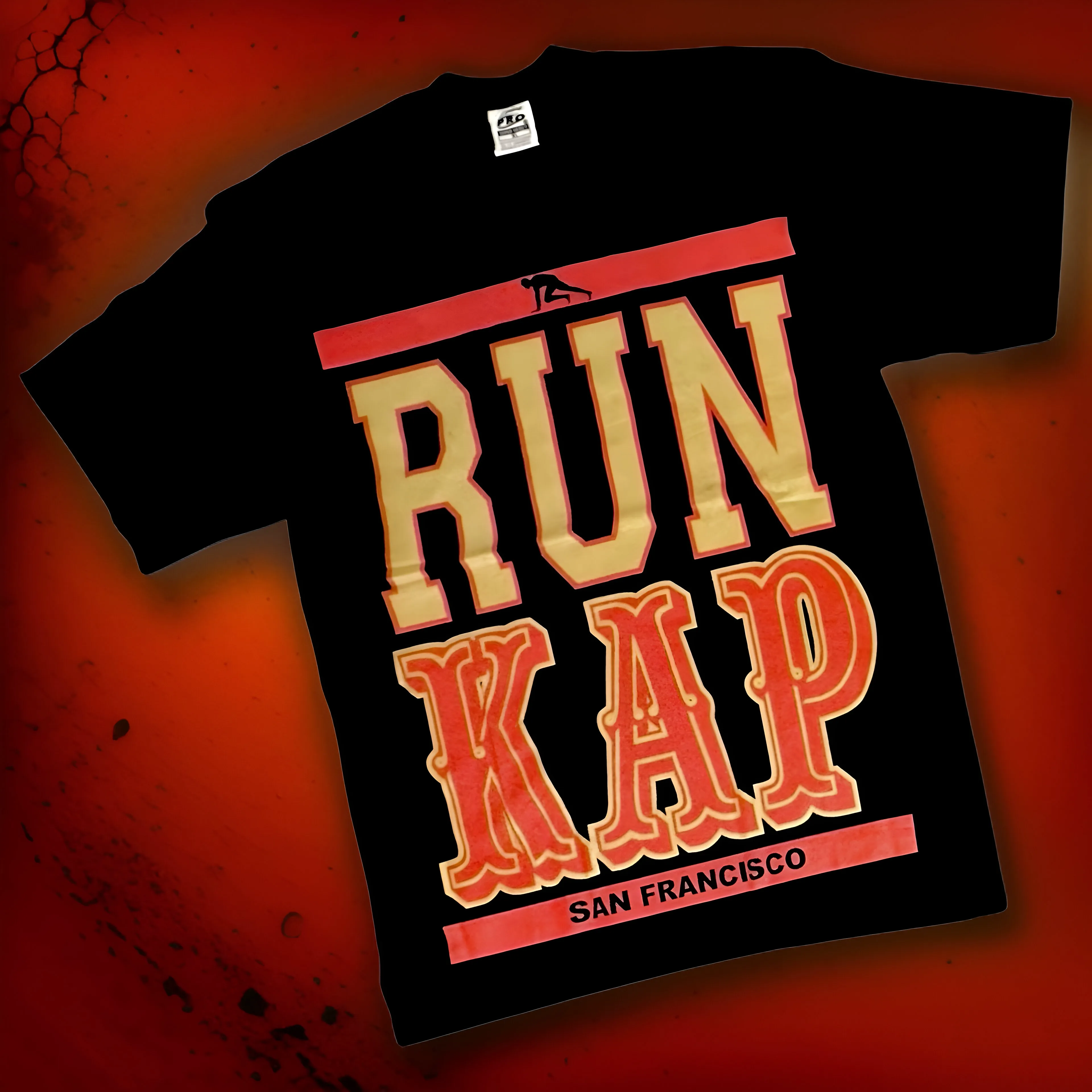 *<SC>* (BLACK) ~RUN KAP~ HEAVY COTTON JUMBO PRINT TEES