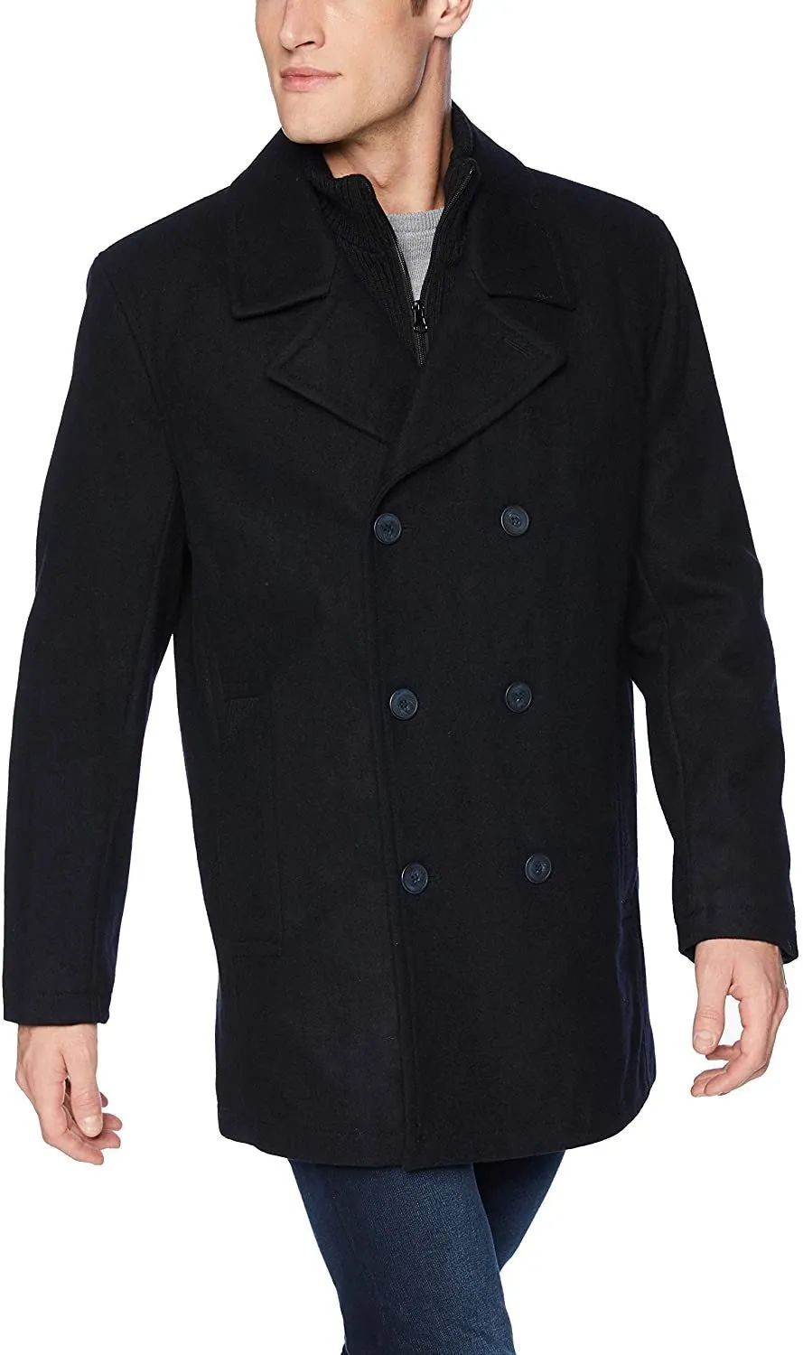 Marc New York by Andrew Marc Men's Burnett Melton Wool Pea Coat Jacket