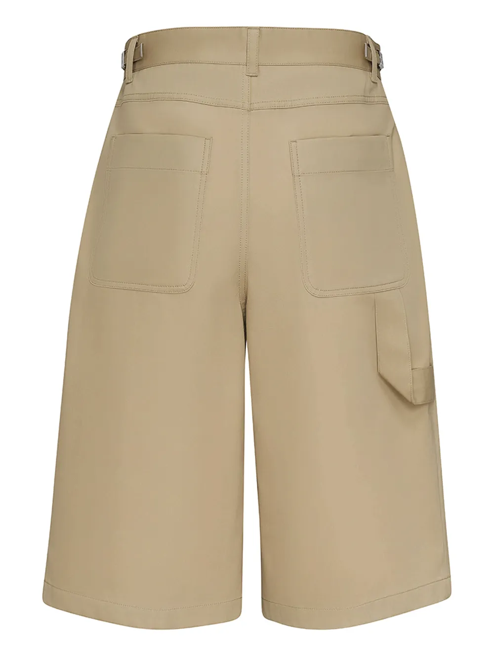 Mens Beige Pleated Shorts