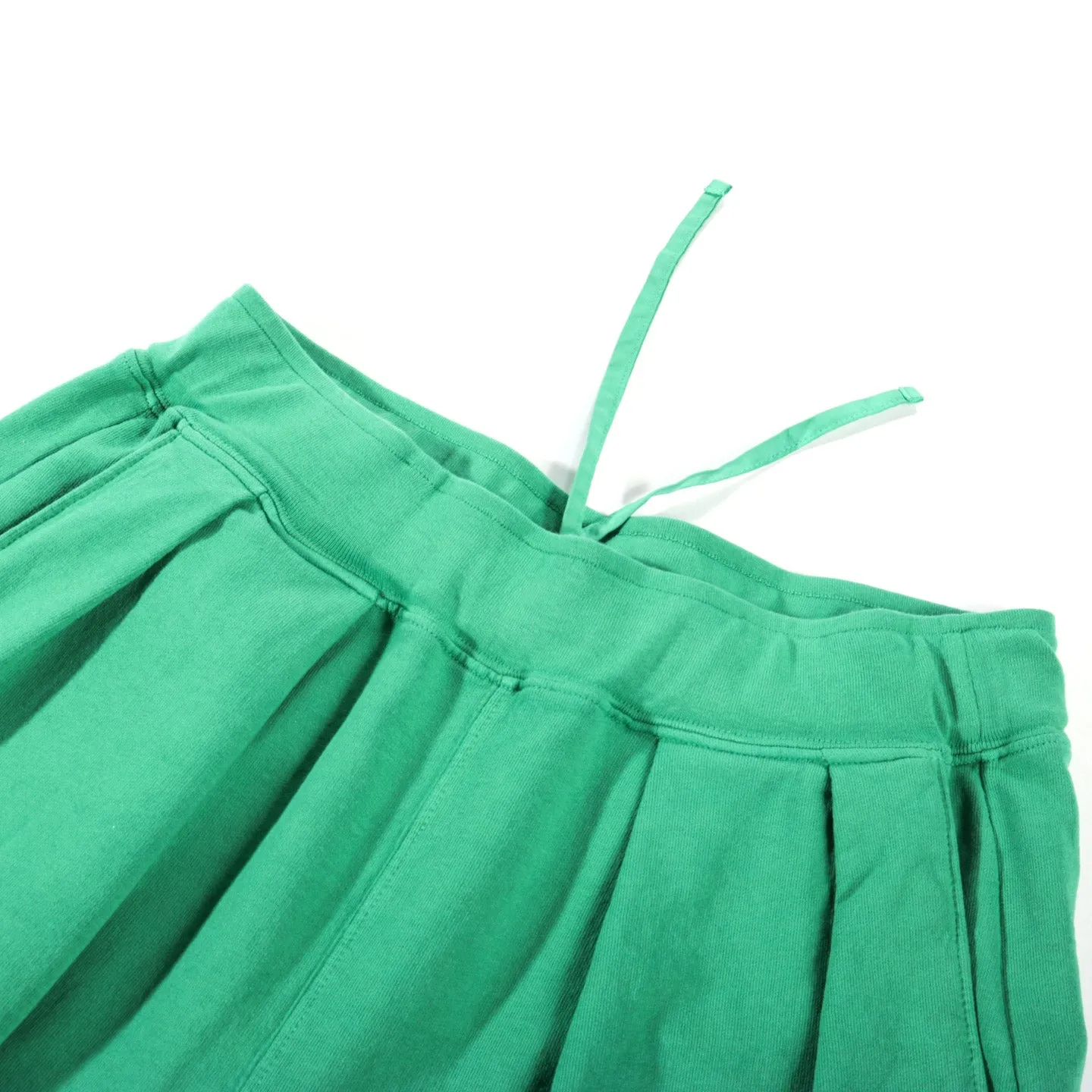 MONITALY FRENCH TERRY PLEATED SHORTS GREEN