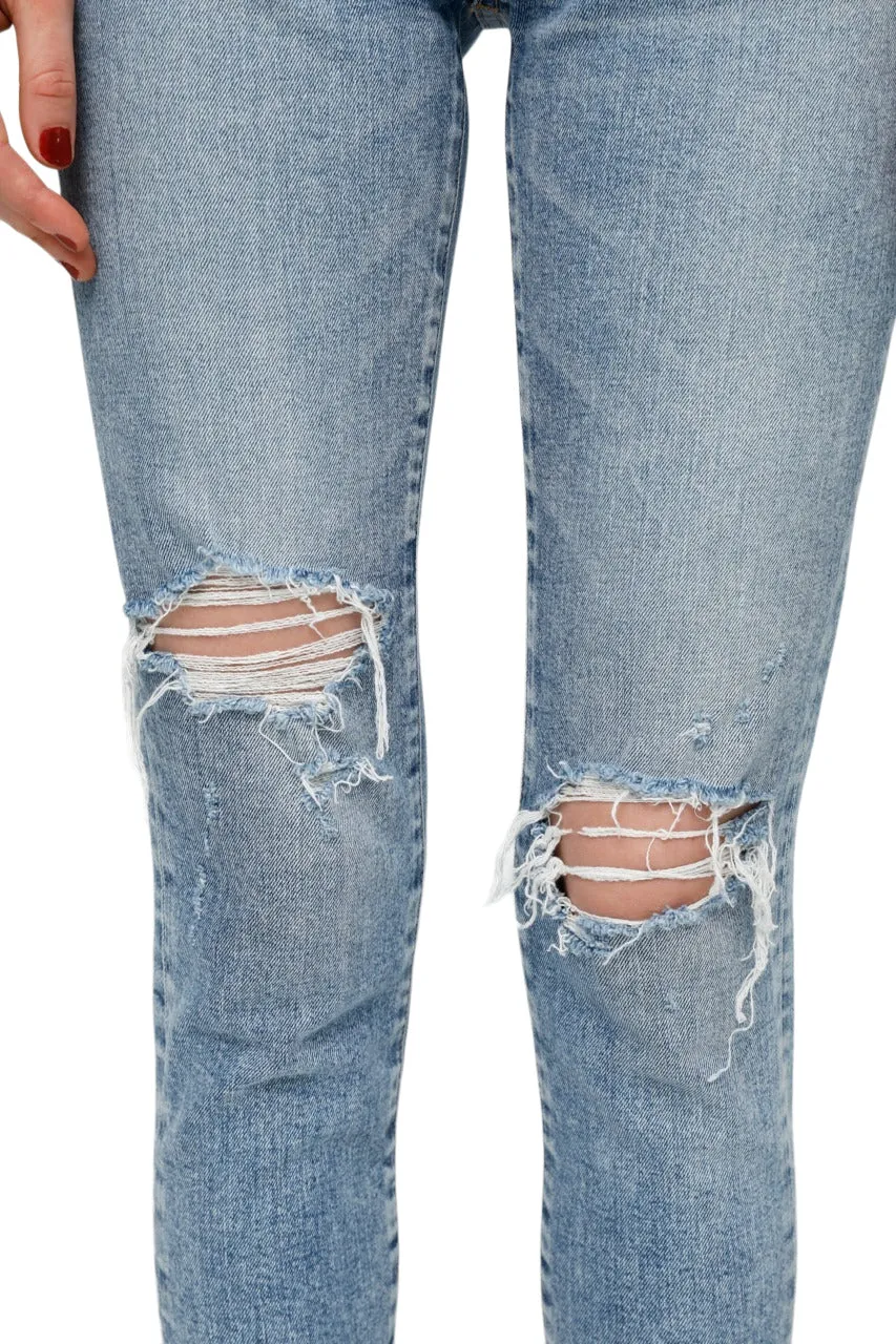 Moussy Denim Ithan Skinny Jeans in Light Blue