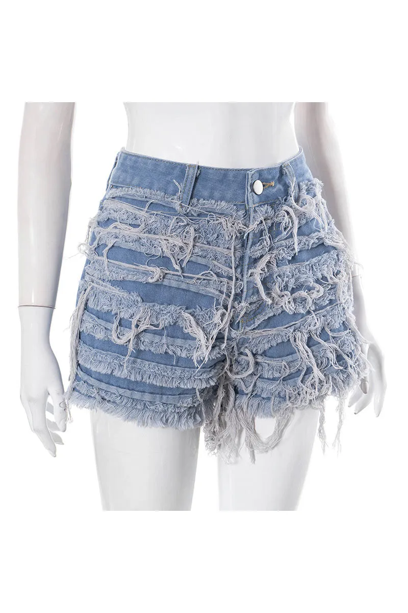 PD304 Ripped Denim Shorts