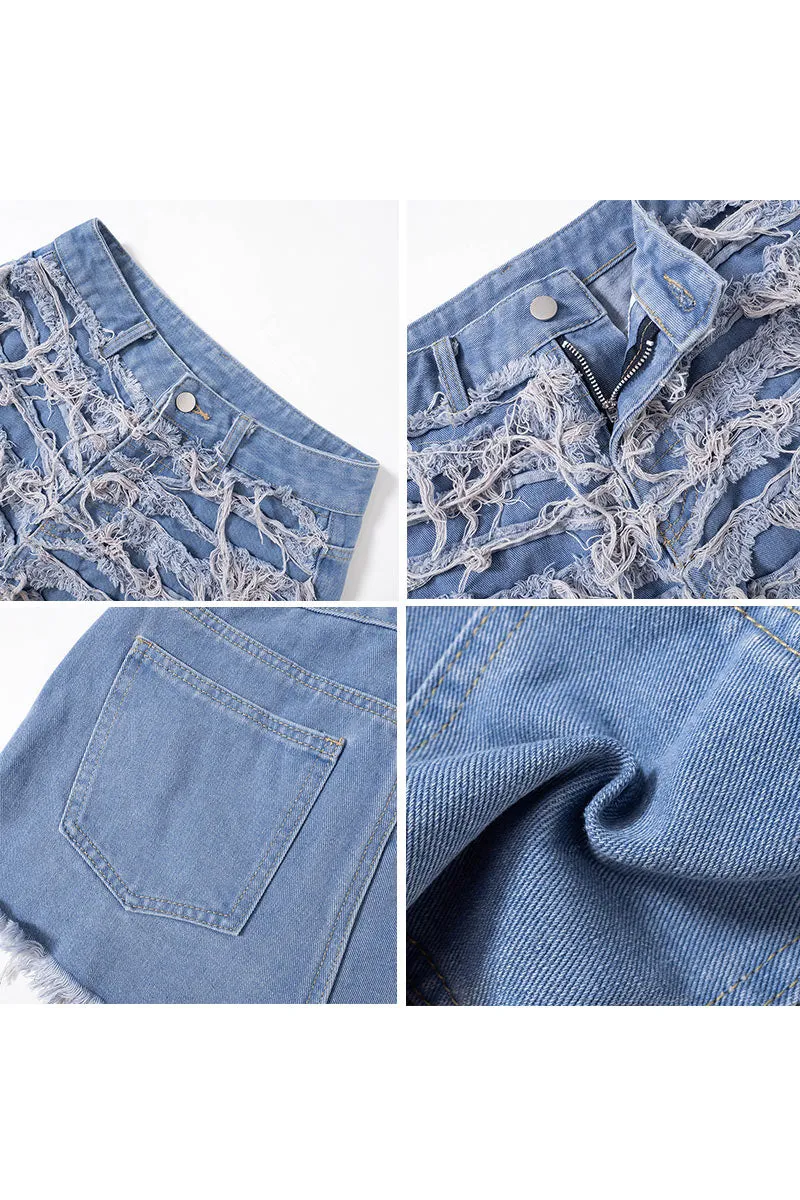 PD304 Ripped Denim Shorts