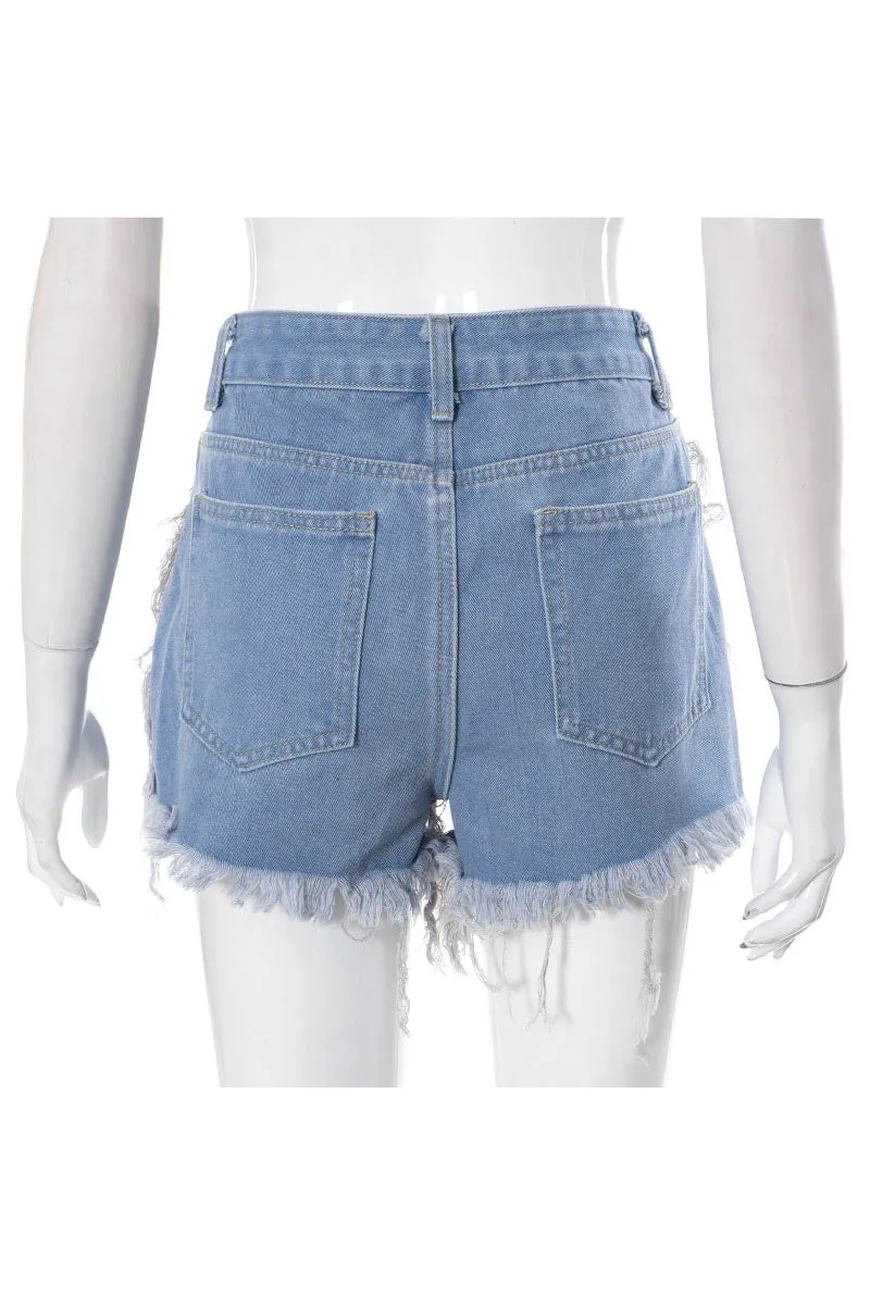 PD304 Ripped Denim Shorts