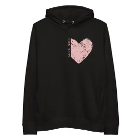 PINK "LOVE WINS" HEART ORGANIC HOODIE