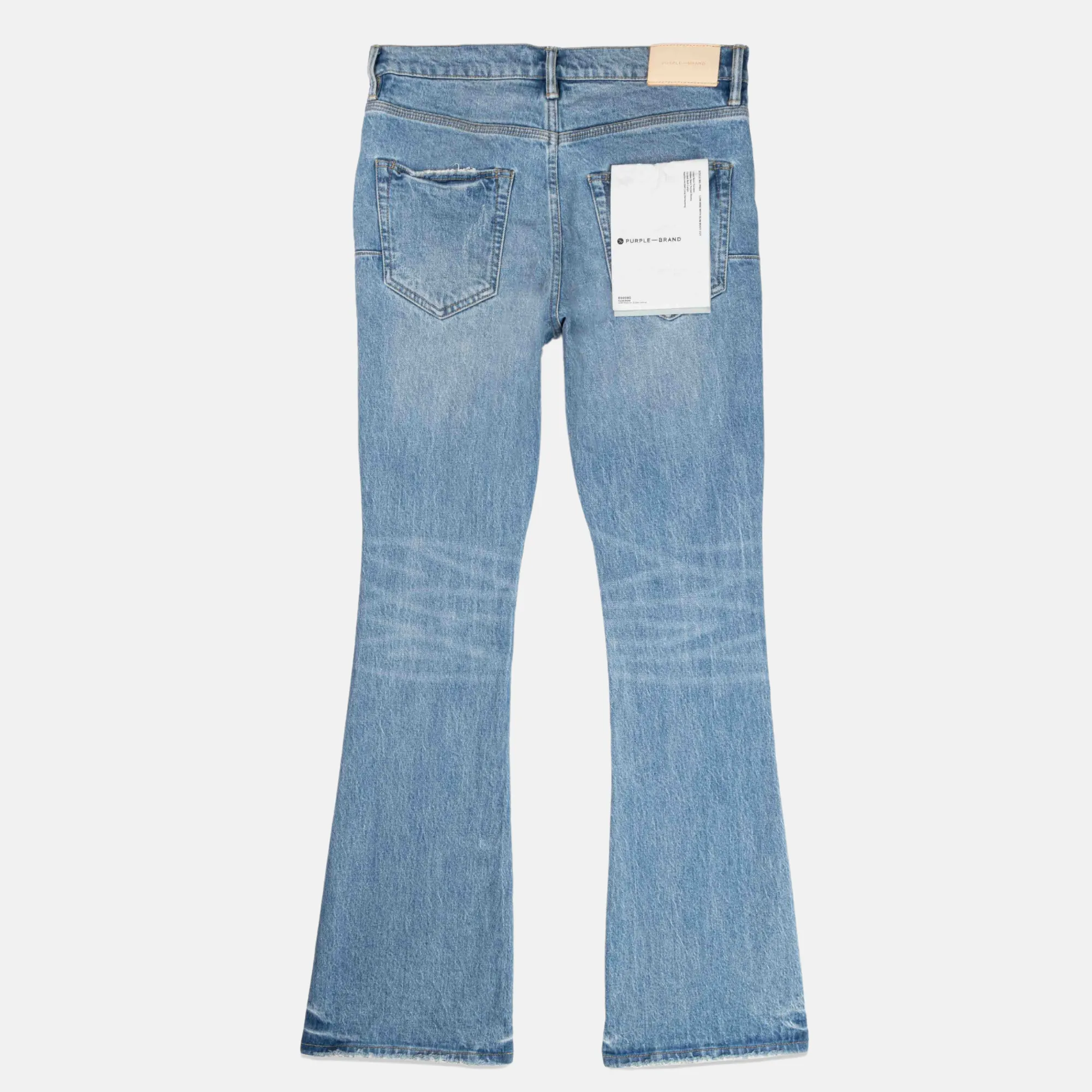 Purple Brand Light Indigo Ripped Flare Jeans