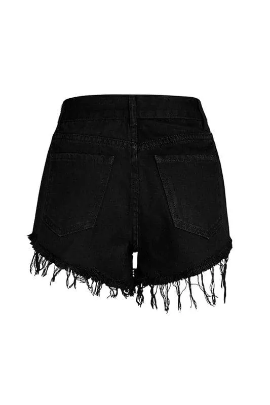 PY202 Rhinestones Fringes Shorts