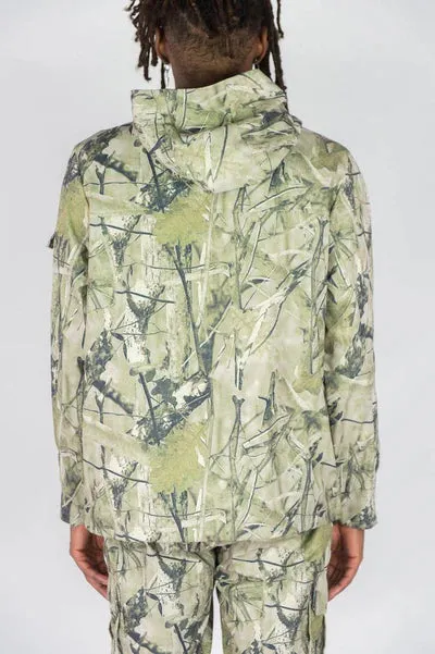 Rebel Minds - Camo Nylon Anorak & Stacked Cargo Pants Set - Sage Camo