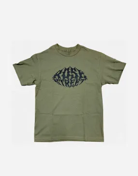 Rose Street Spike Logo Tee: Military/Black