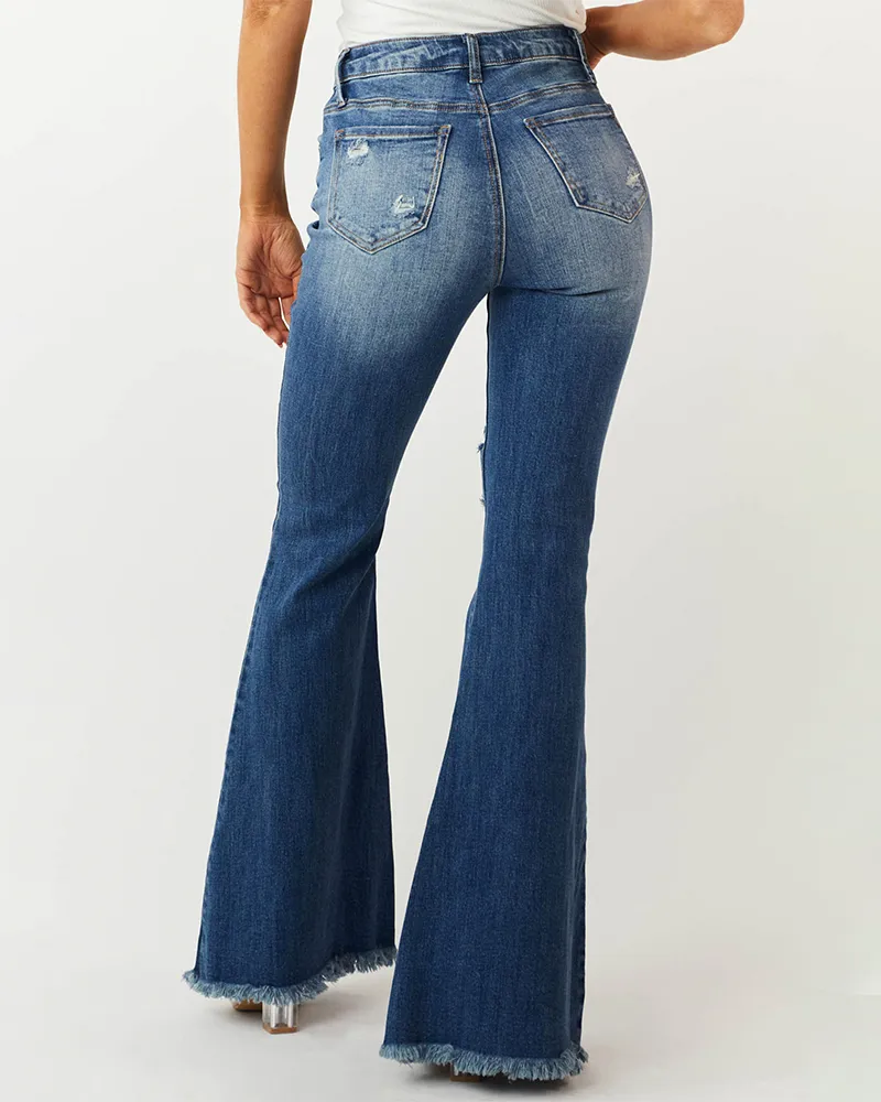 Slim-Fit Stretch Retro Flared Jeans