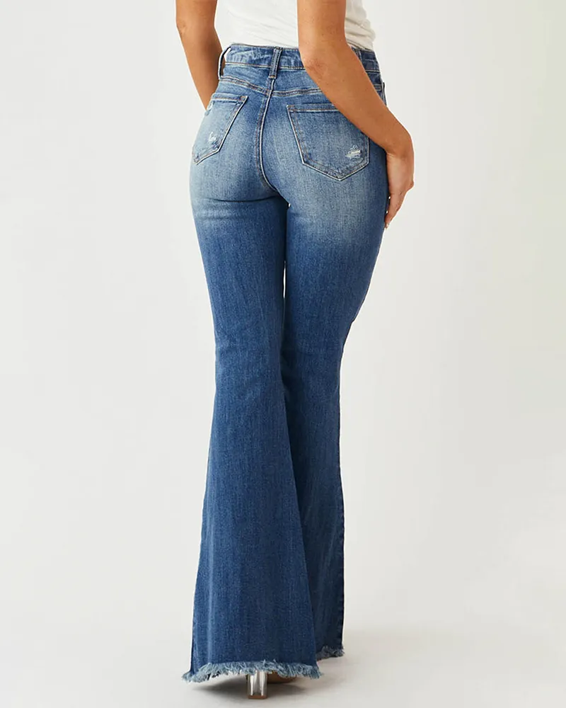 Slim-Fit Stretch Retro Flared Jeans