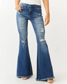 Slim-Fit Stretch Retro Flared Jeans