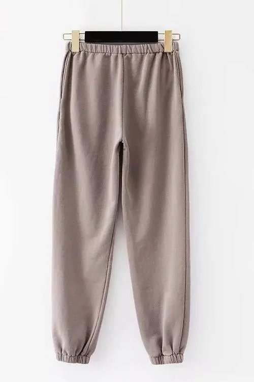 Solid Elastic Joggers