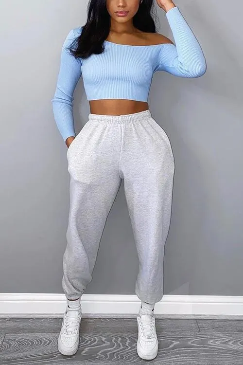 Solid Elastic Joggers