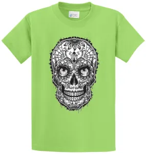 Sugar Skull With Eyes Printed Tee Shirt